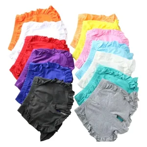 Baby Toddler Girl Shorts Summer Girls Knitted Ruffle Shorts Blank Children’s Clothing