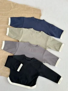 Baby Toddler Spring Autumn Casual Long Sleeve Pure Cotton O-neck T-Shirt Toddler Boys Girls Clothes Kid Girls Top