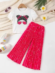 BabyToddler Girls Summer Shirt Pants 2 Piece Set Clothing Sets 6 7 Years