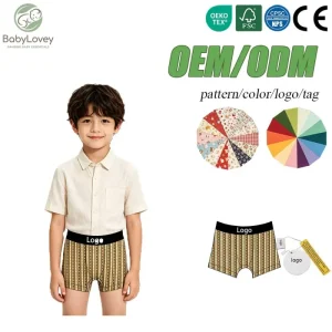Babylovey Boys Underwear Set 100% Bamboo Fiber Breathable Custom Print Soft for Kids
