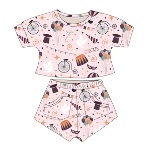 Bamboo Cotton Girl Clothing Sets Girl’s Clothes for Kids Custom Two Piece Set Summer Kids Pajamas Children t Shirt and Shorts