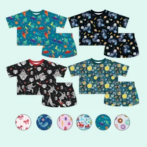 Bamboo Kids Pajamas Kids Sleeping Suit Custom Children Pyjamas Slpeepwears Baby Bmaboo Pajamas Clothing Set