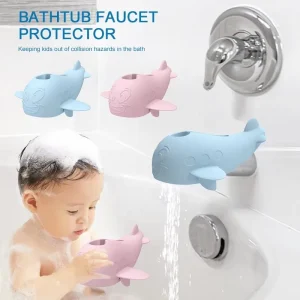 Bath Accessories Silicone Baby Bathtub Faucet Cover Baby Bath Tub Spout Cover for Kids Baby Bath Spout Cover