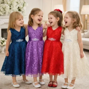 Beautiful Baby Girl Kids Sleeveless Dress for Wedding Evening Party Bow Dress Girls Costume Children Girl Princess Dresses