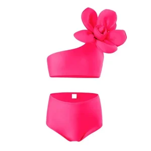 Big Flower Cute Two Piece Set Swimwear Kids Girls Swimsuit