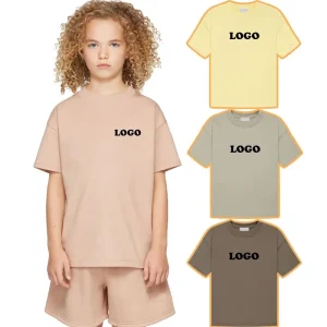 Blank Plain Summer Custom Cotton Oversized Kids Children Boys Girls Clothes Wear T Shirt for Kids Boys Children Girl