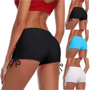 Bottom Women Bikini Swimsuit Sports Yoga Fitness Drawstring Workout Running Biker Girls Women’s Shorts