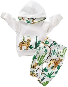 Boutique Clothing Kids Boys Clothing Suit, Animal Print Hoodie Track Suit, Children Sports Clothing Sets