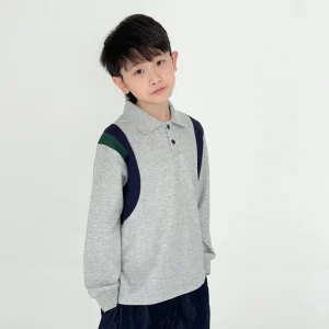 Boy Autumn Clothes Polo t Shirt Kids Contrast Color Splicing t Shirt Kids Boy Cotton Fabric Polo Shirt