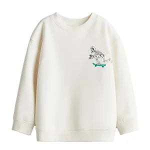 Boy Print Fleece Sweatshirt Bamboo Cotton Kids Sweatshirts Custom Children Pullover Sustainable Boys Crewneck