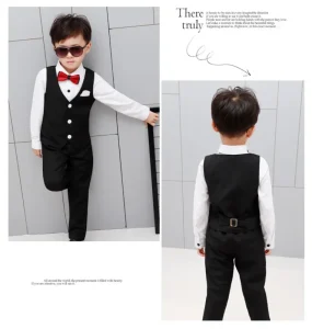 Boy Suit Waistcoat Suit for Children Flower Children Performing Dress Three Piece Korean Suit