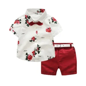 Boy Summer Polo Clothing Set Toddler Short Sleeve T shirt + Shorts 2pcs Outfit 1 7t Baby Clothes Set