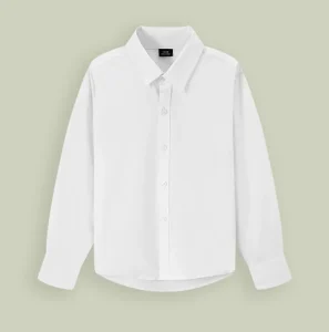 Boy White Shirt Small Medium Kids School Uniform Performance Clothes Spring and Autumn Long Sleeve Oxford Fabric White Shirt