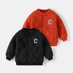 Boy Winter Coats Padded Clothes Jackets Winter Boys Thickened Children’s Zippered Shirt Coat