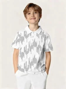 Boys’ Casual Popl Shirt with Breathable Quick-Dry Checkered Print Short Sleeve 3-Button Design for Boys and Children