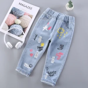 Boys Clothes 1 2 3 4 5 6 7Years Kids Denim Pants Trouser Casual Cartoon Children Boys Jeans