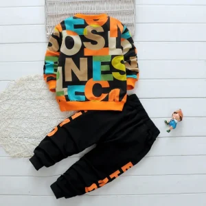 Boys Clothes Children’s Clothing Sets Autumn Long Sleeve Active Suits Letter Print Baby Clothes 2pcs Boy Set