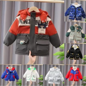 Boys’ Cotton Jacket with Thermal Insulation, Resistant to -10°C, Winter Warm Jacket
