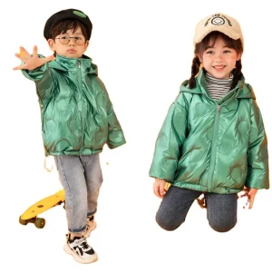 Boy’s Cotton-Padded Jacket Outerwear Autumn Winter Kids Thickened Warm Long Down Coat Parka Jacket