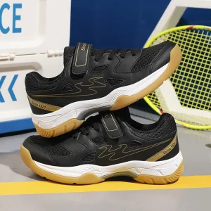 Boys Girls Indoor Court Sports Shoes Breathable Mesh Anti-Skid Sole for Badminton