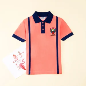 Boys Girls Polo T shirts Polo Shirt with Custom School Name & logo 100 Cotton Combed Pique for Kinder & Primary