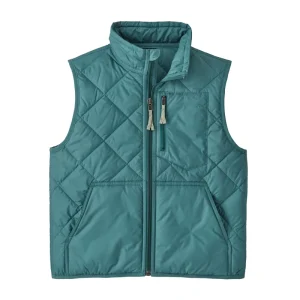 Boys Girls Stand Collar Winter Down Vest Quilted Full Zip Waistcoat with Lined Sleeveless Jacket