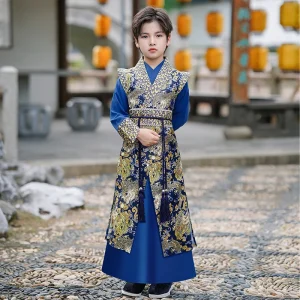 Boys Hanfu Spring Autumn Chinese Style Classic Tang Suit