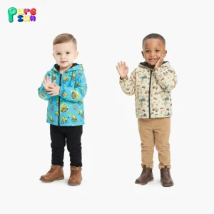 Boys’ Hoodie Sweater Jacket Custom Printing Winter Waterproof Children’s Jacket with Zipper