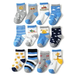 Boys Indoor Walking Anti-Fall Socks Personalized Non-Slip Sports Floor Socks Cartoon Children’s Fun Non-slip Socks