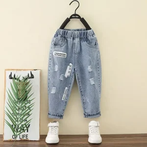 Boy’s Jeans Spring-autumn Small Boy Pants Children’s Clothing Korean Style Small Boy Stylish Denim Pants