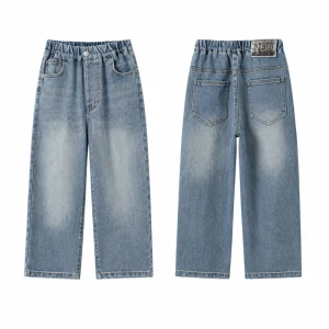 Boys Loose Straight Leg Jeans Cotton Denim Pants Kids Spring Autumn Casual Daily Wear Kids Clothing