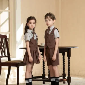 Boys Outfits British Style Set Shirt Suit Corsage Waistcoat Vest Pants Kids School Outfit Tracksuits Uniform
