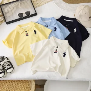 Boys POLO Shirt Summer Embroidered Baby Casual Lapel Children’s Short sleeved T shirt Summer Children’s Clothing Batch