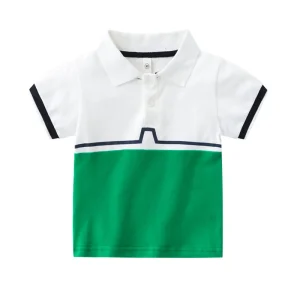 Boys’ Polo Shirt Summer New Toddler Boys Polo Collar Short Sleeve Tee Shirt Color Contrast Pullover Half Sleeve