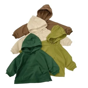 Boys Pullover Hoodie Kids Sweatshirt Oversized Organic Cotton Fleece Hoodies with Pocket Sustainable Kid Hooded Sweatshirt