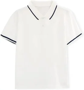 Boys Short Sleeve Polo Shirt Kids Plain School Uniform Polo Shirt for Boys and Girls 4 12 Years