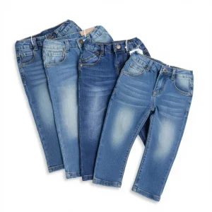 Boys Slim Fit Light Wash Kids Jeans Stretchy Casual Denim Pants Trendy Casual Style Denim Washed Jeans Pants