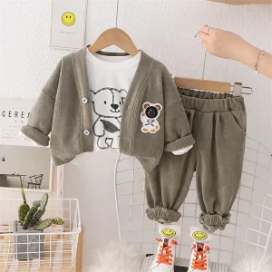 Boys Spring Kids Clothing Set 3 Pieces Baby Boys Clothes Set Cartoon Boys Clothing Sets