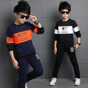 Boys Spring Suit Children’s Long-sleeved T-shirt Spring and Autumn Two Sets of Boys’ Clothes for Children