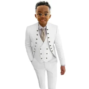 Boys Suit Jacket Pants Vest 3 Piece Set Formal Blazer for Kids
