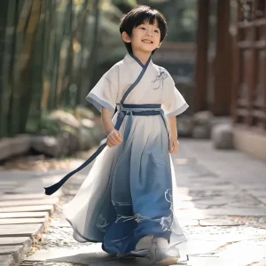 Boys Summer Thin Style Hanfu Children’s Neo Chinese Traditional Tang Suit Classic Short Sleeve
