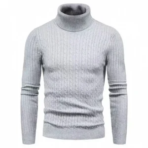 Boys’ Sweater Autumn and Winter Teenage Turtleneck Sweater Korean Version Slim fit Pullover Bottom Knit Sweater