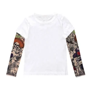 Boys Tattoo Long Sleeve Shirt Kids Fashion Tee Simple and Comfortable Casual Kid Boy Shirt