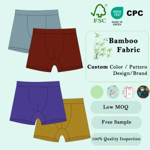 Boys Underwears Custom Logo Boy Western Style Printing Boxer Briefs Toddler Underpants Boy Bamboo Pants