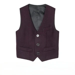 Boys Vest Kids Boys Gentleman Formal Suit Prince Vest Waistcoat Pageant Wedding Party Jacket Coat Performance Costumes