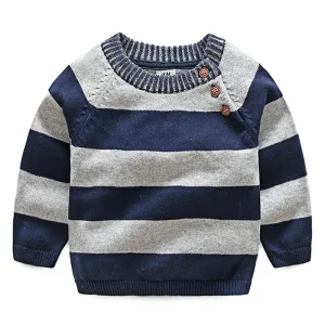Boys Winter Knitwear With Stripe Design Winter Pullover Children Sweater