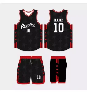 Boys Youth Basketball Uniform Stars Design Sublimation Printed College Jerseys Breathable Team Shorts Set Moisture Wicking Quick