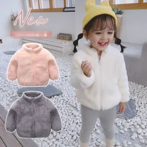 Boys and Girls Cotton Jacket Children Plush Jacket Baby Warm Clothes Children’s Coat