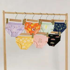 Breathable Bamboo Fiber Girls Thong Cartoon Print Children Underwear OEM Support 7 Day Sample Delivery