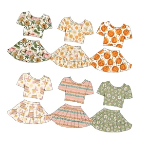 Breathable Print Girls Summer Casual Set Soft Comfortable Kids Two Piece Outfit Factory OEM ODM